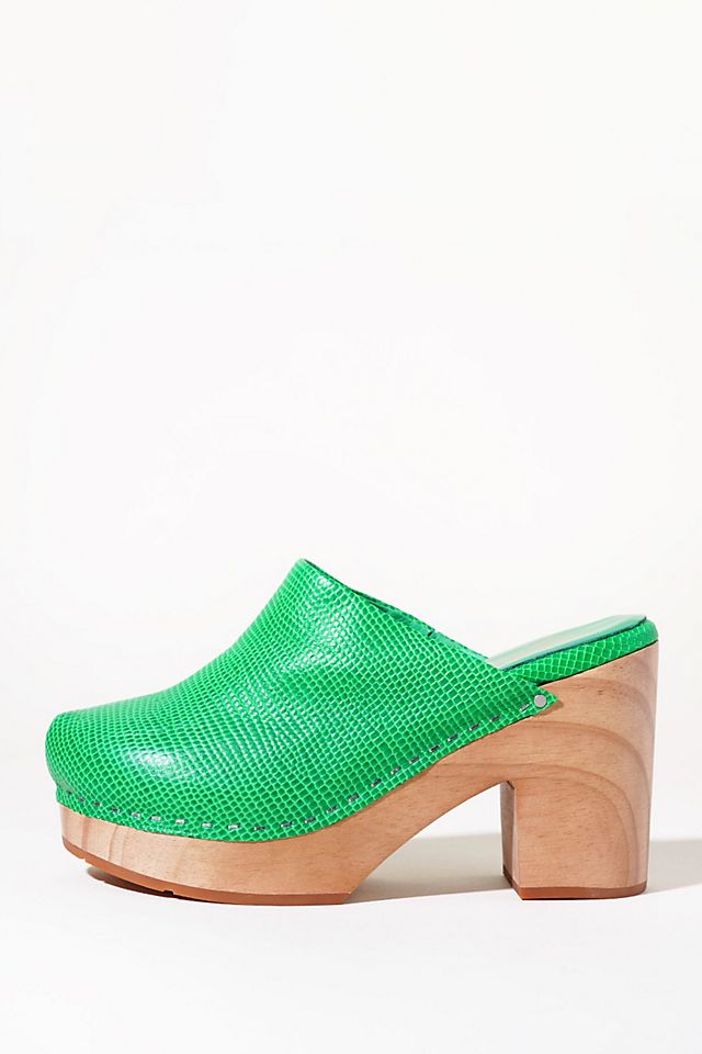 Charlotte Stone Marlo Heeled Clog, Lime