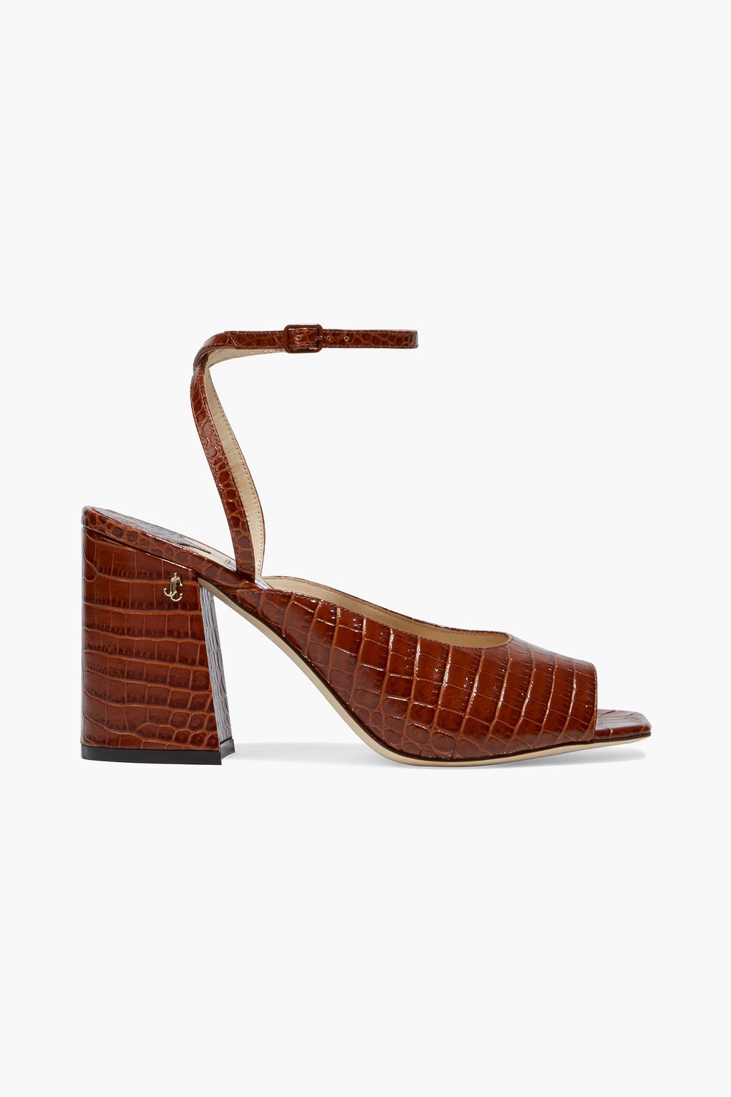 Jassidy 85 sandals with crocodile print JIMMY CHOO, brown