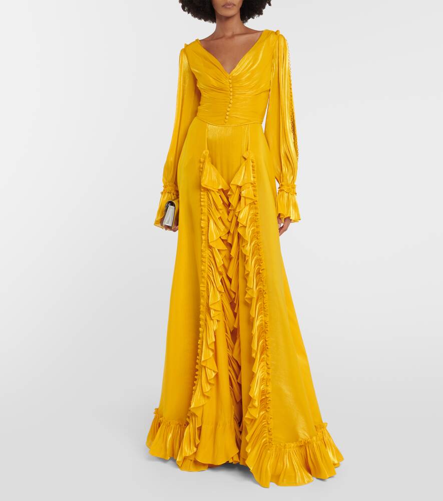 Ruffle dress COSTARELLOS, yellow