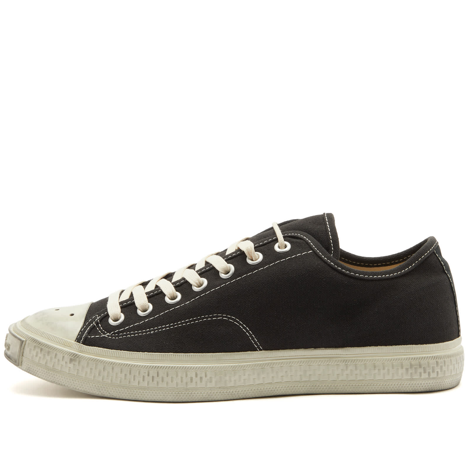 Acne Studios Ballow Soft Tumbled Tag Sneakers, Black & Off White