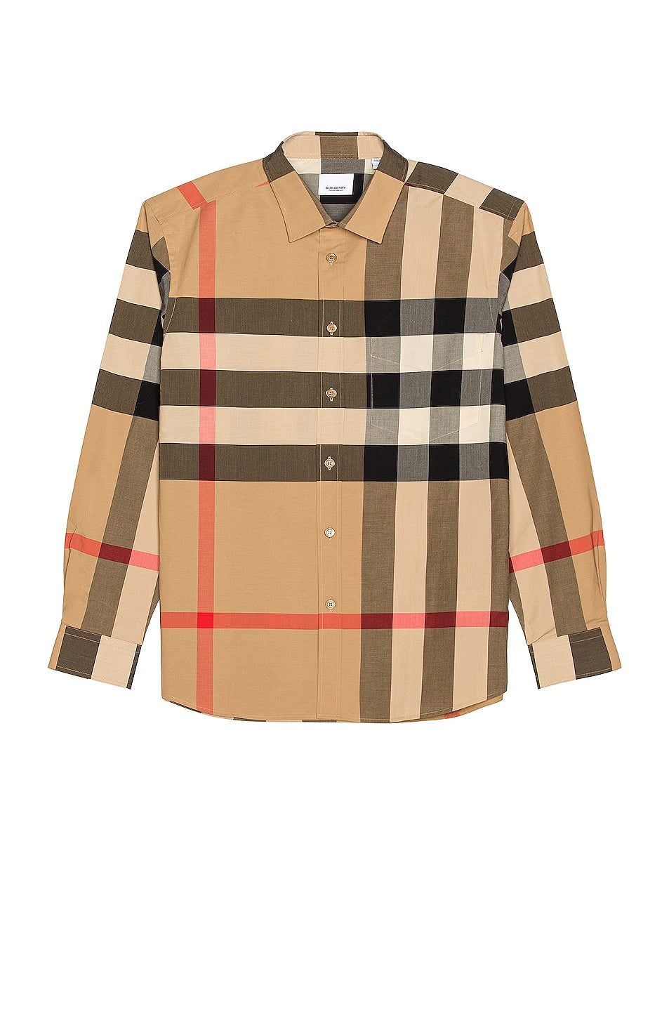 قميص Burberry Somerton Check باللون البيج Archive