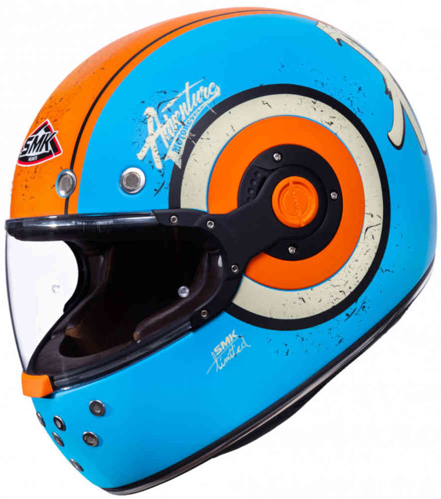 Retro adventure helmet SMK, blue matt