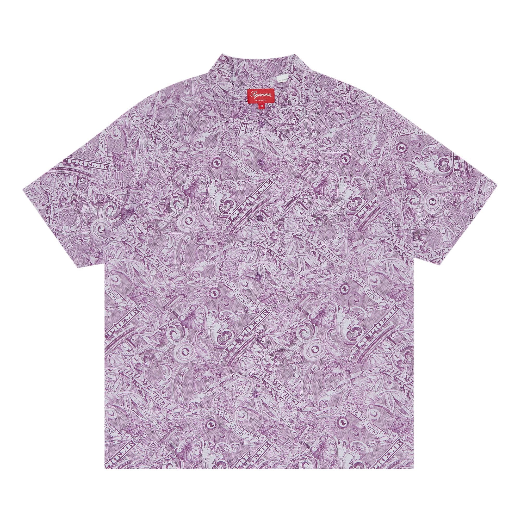 Supreme Dollar Short Sleeve Shirt, Purple