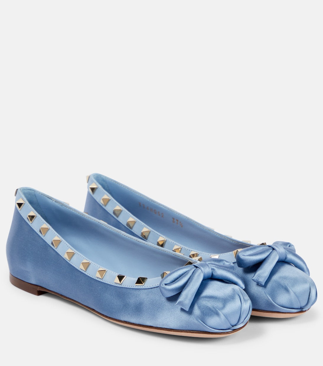 Valentino Garavani rockstud satin ballet flats, blue