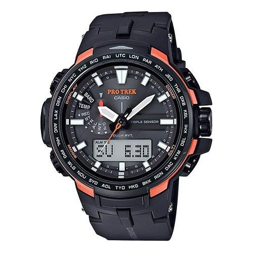 CASIO Watch Waterproof Sports Solar Powered Mens Black Analog/Digital Combo, black