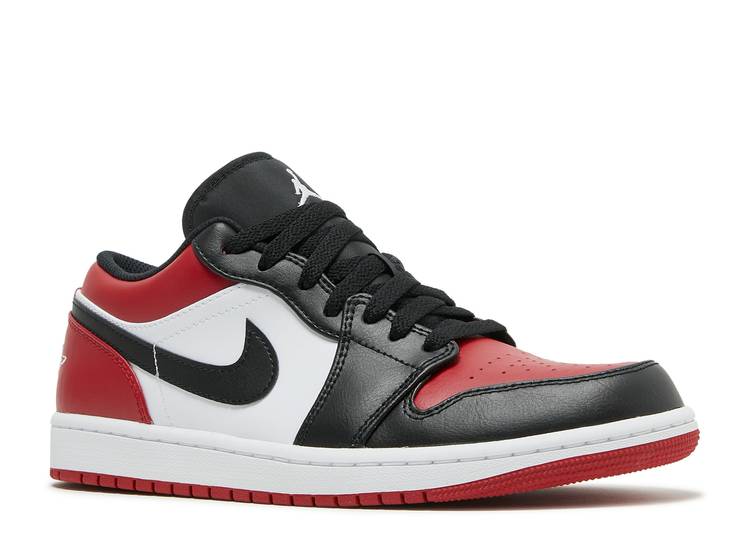 حذاء رياضي AIR JORDAN 1 LOW 'BRED TOE' باللون الأحمر