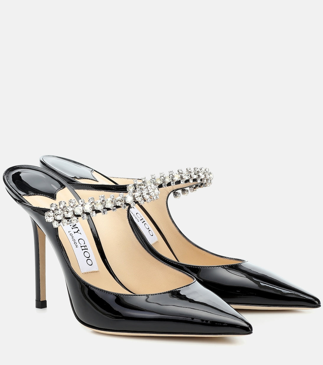 Jimmy Choo Patent Leather Bing 100 Mules, Black