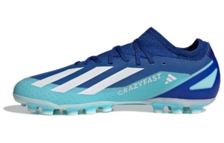 حذاء كرة قدم Adidas X Crazyfast.3 للجنسين، أزرق وأبيض