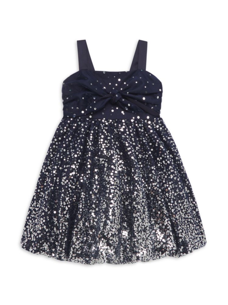 Marchesa Notte Mini Baby Girls Sequin Bubble Dress, Navy