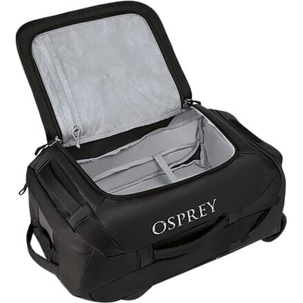 حقيبة نقل بعجلات سعة 40 لترًا من Osprey Packs، باللون الأسود