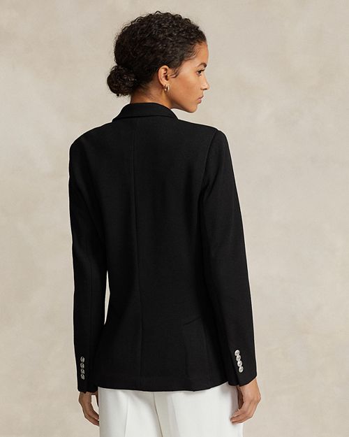 Ralph Lauren Knitted Double Breasted Blazer, Black