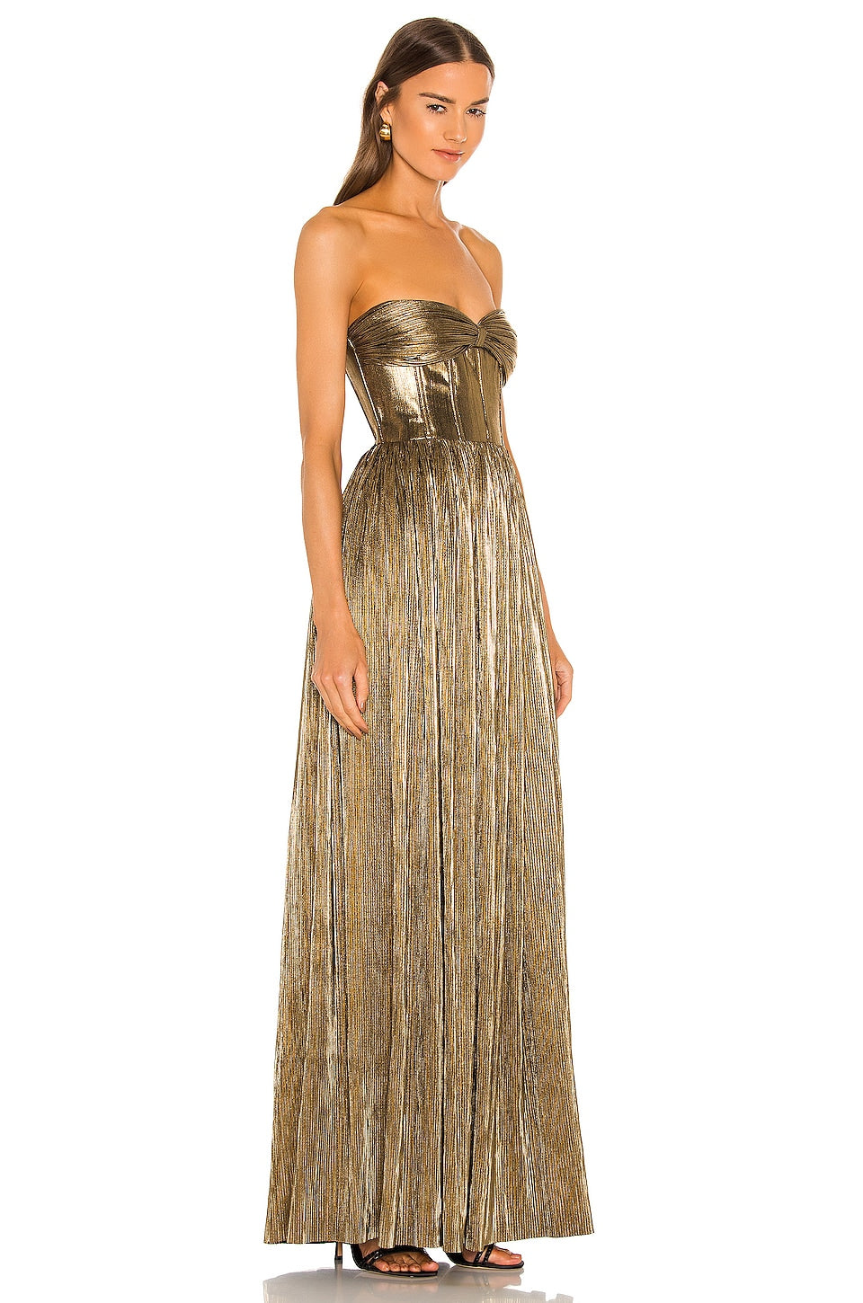 Bronx and Banco Florence Strapless Gown Dress, Gold