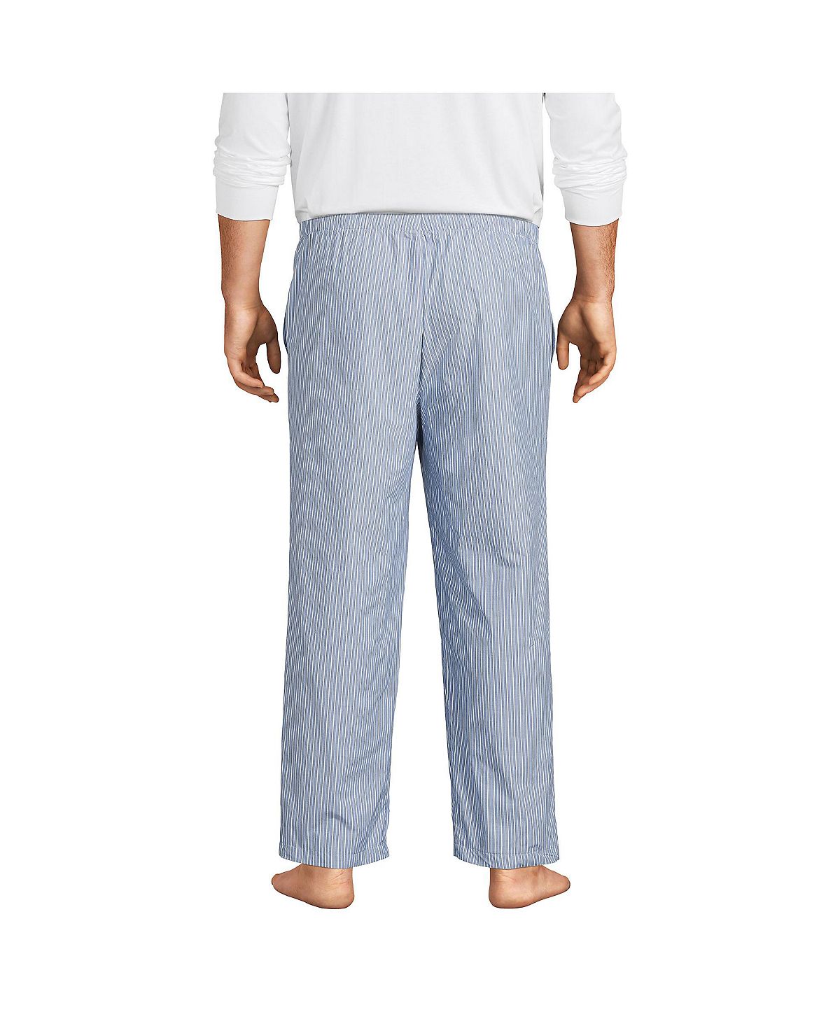 Lands' End Men's Large and Tall Poplin Pajama Pants