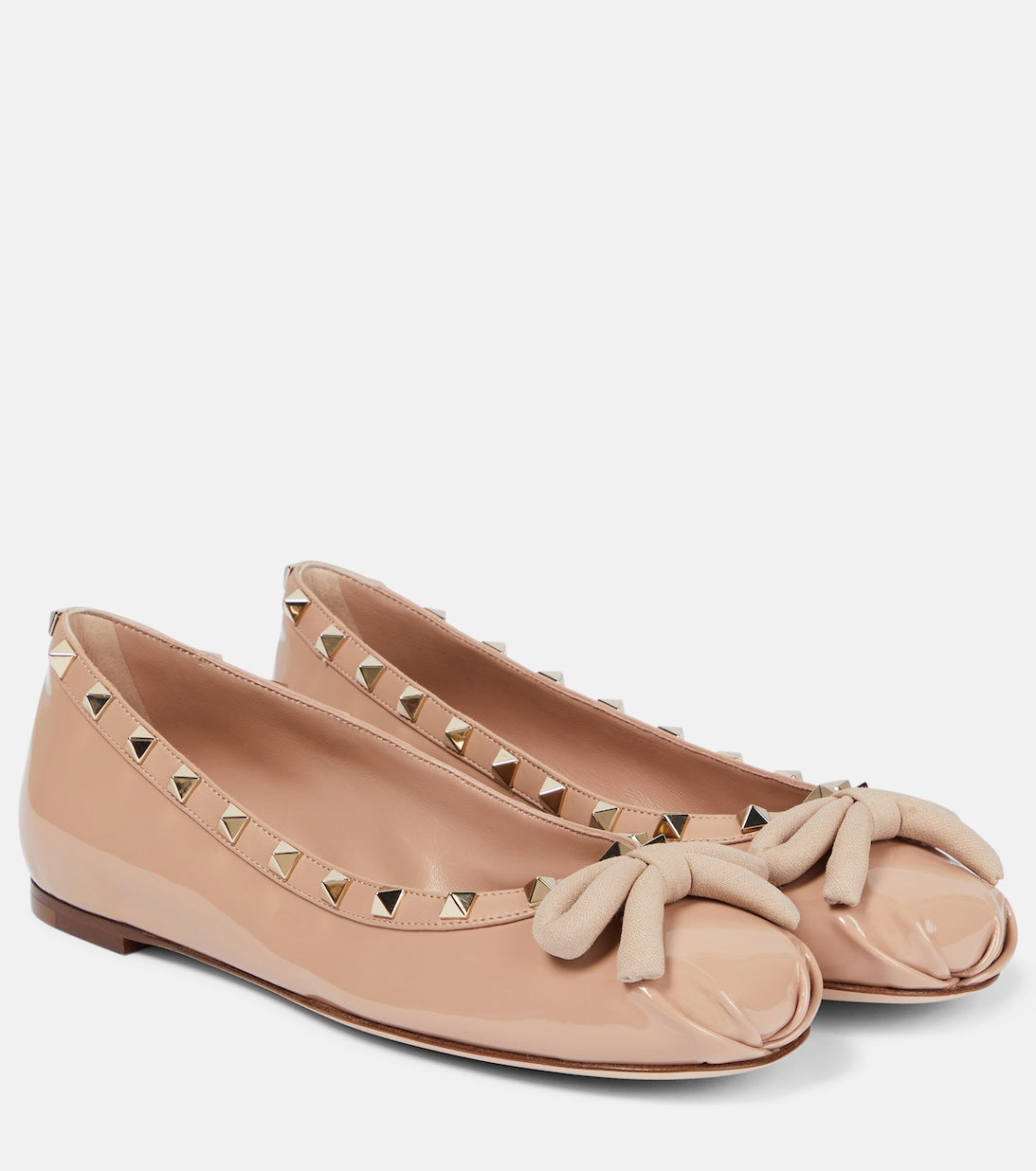 Rockstud Valentino Garavani patent leather ballet flats, pink