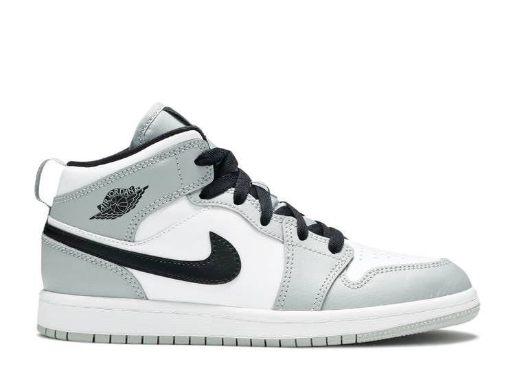 حذاء رياضي AIR JORDAN 1 MID PS 'LIGHT SMOKE GRAY'، رمادي