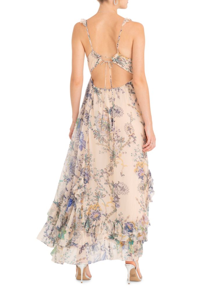 Secret Mission Floral Ibiza Celia Maxi Dress in Blue Floral