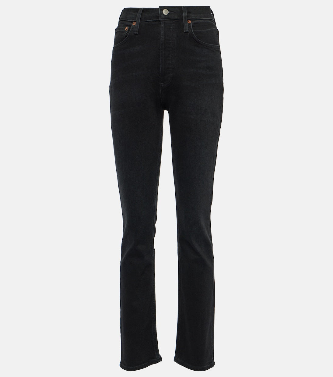 Freya Slim High Waist Agolde Jeans, Black