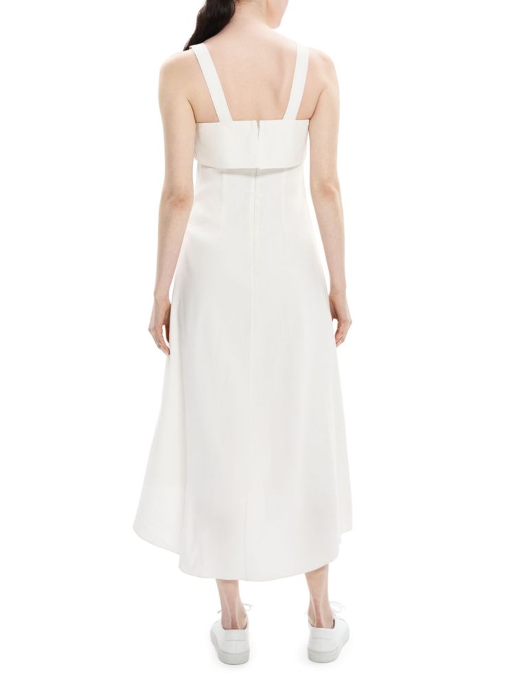 Theory Linen Blend Midi Dress, White