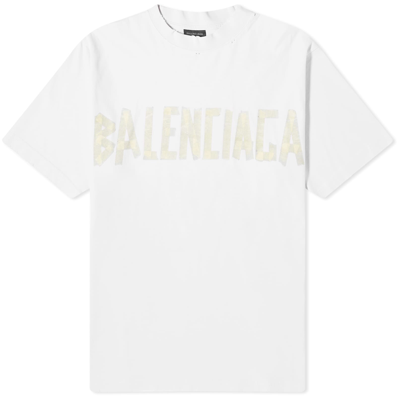 تي شيرت Balenciaga Tape باللون الأبيض