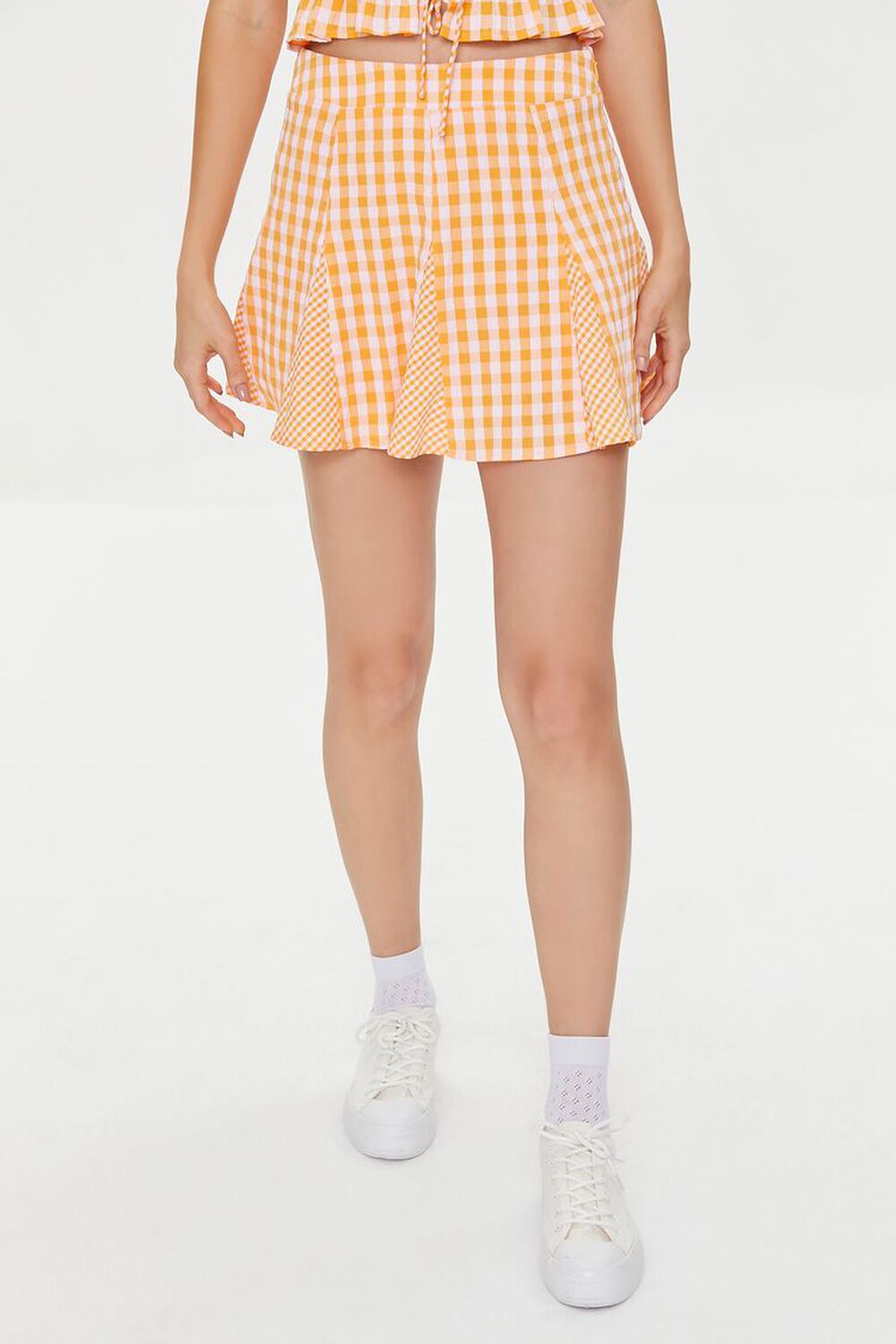 Forever 21 Mixed Color Check Mini Skirt