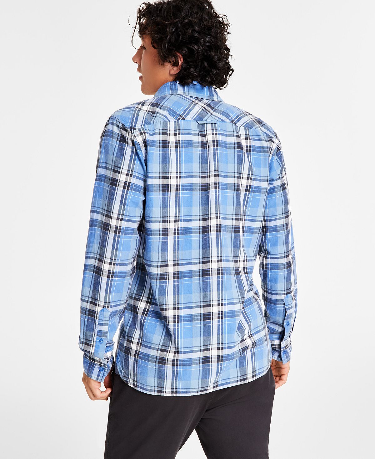 Diego Sun + Stone Men's Long Sleeve Checkered Shirt