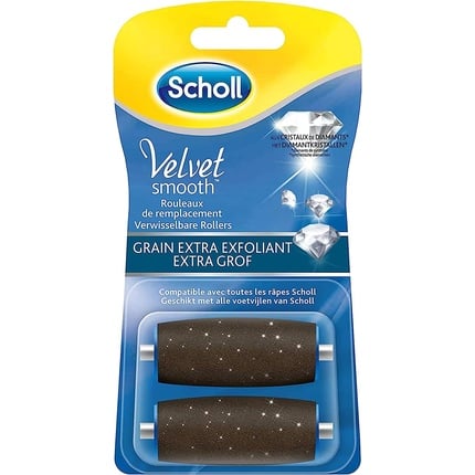 حبيبات التقشير الإضافية Velvet Smooth Express Pedi Crystal Diamonds البديلة، 2 بكرة - قطعتان، من Scholl