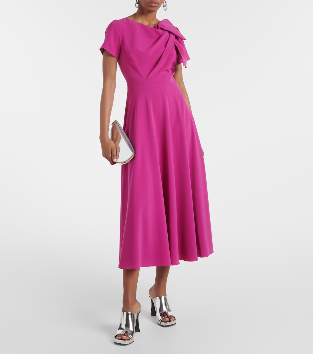 Midi dress with bow Roksanda, pink