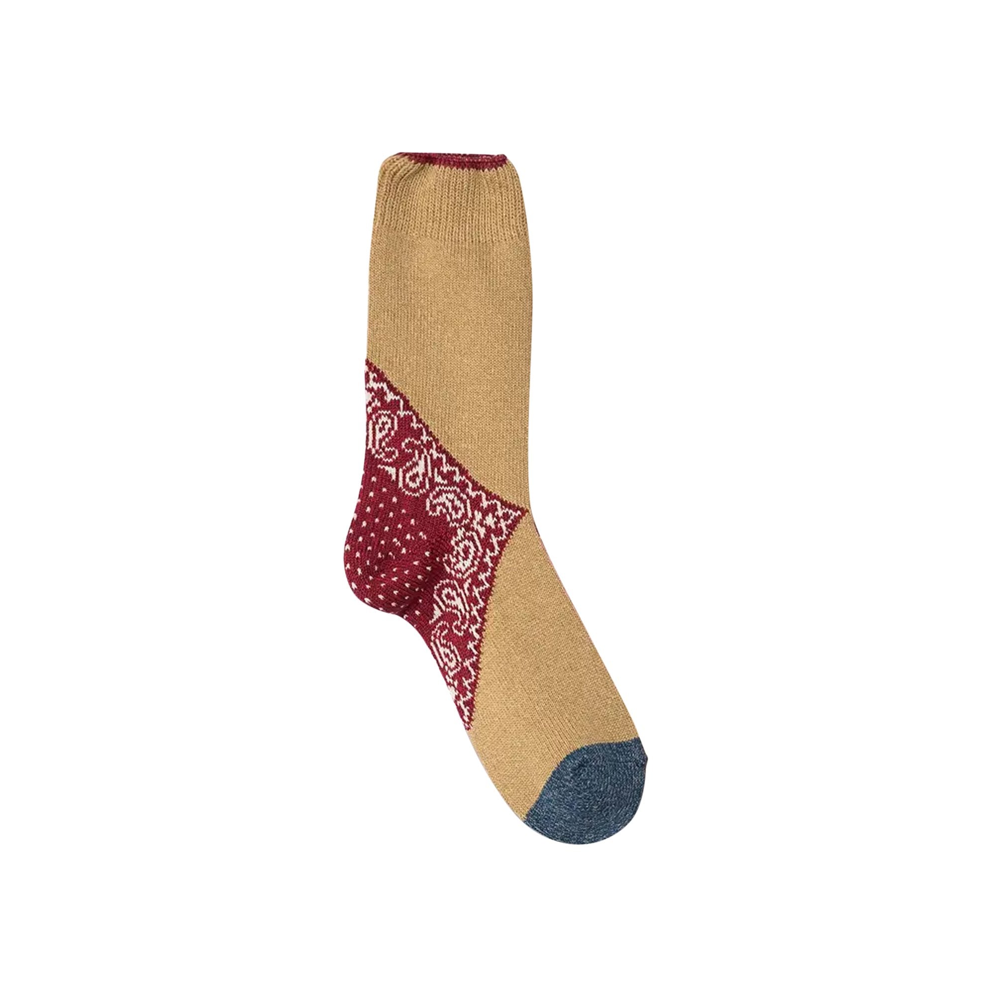 Kapital 96 Yarns Bandana Socks with Paisley Heels, Red