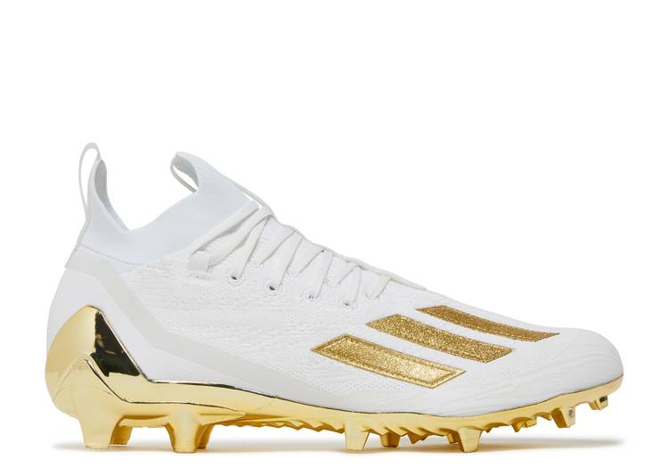 Adidas ADIZERO CLEATS PRIMEKNIT 'WHITE GOLD METALLIC' sneakers, white