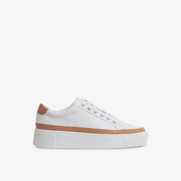 Leanne Reiss Low Top Grain Leather Sneakers, White