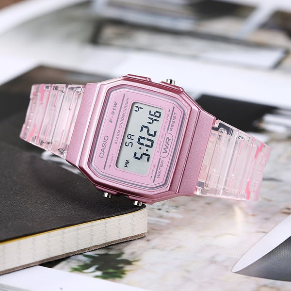 Casio Retro Fashion Analog-Digital Watch 'Pink', pink