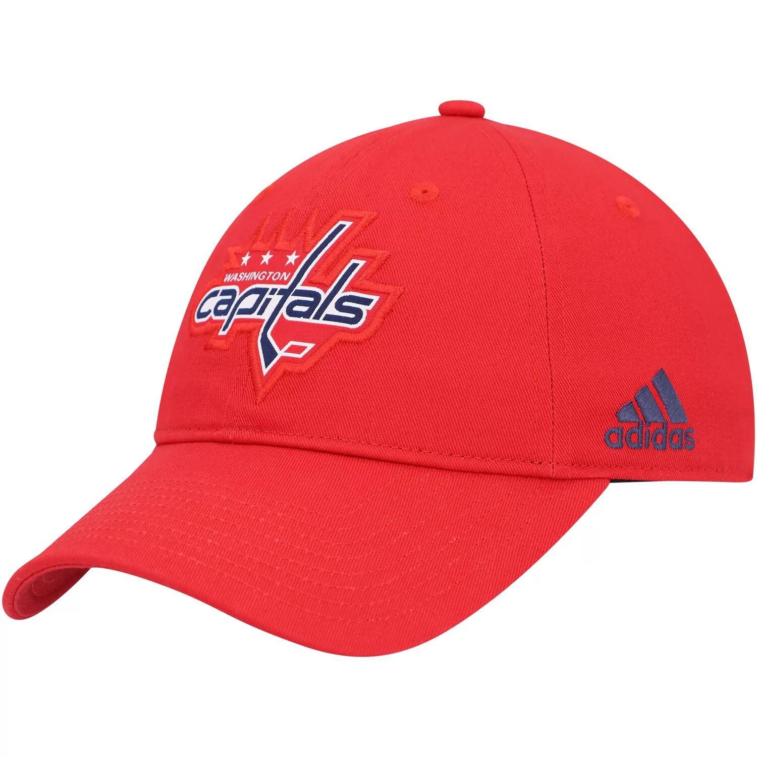 قبعة adidas Red Washington Capitals Primary للرجال بشعار قابل للتعديل