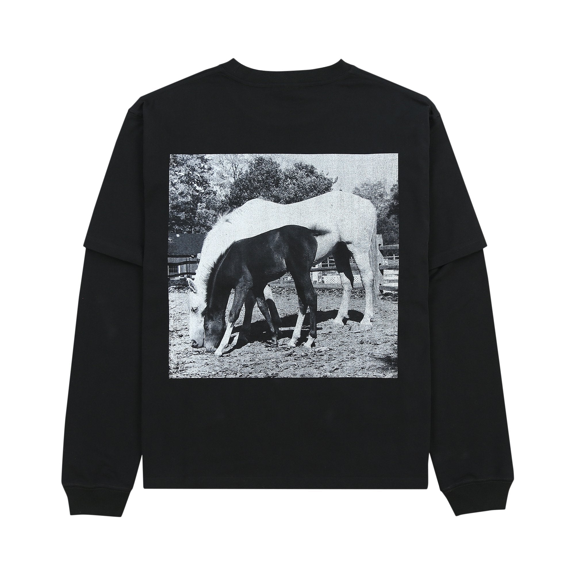 Pleasures Horses Long Sleeve Layered Shirt, Black