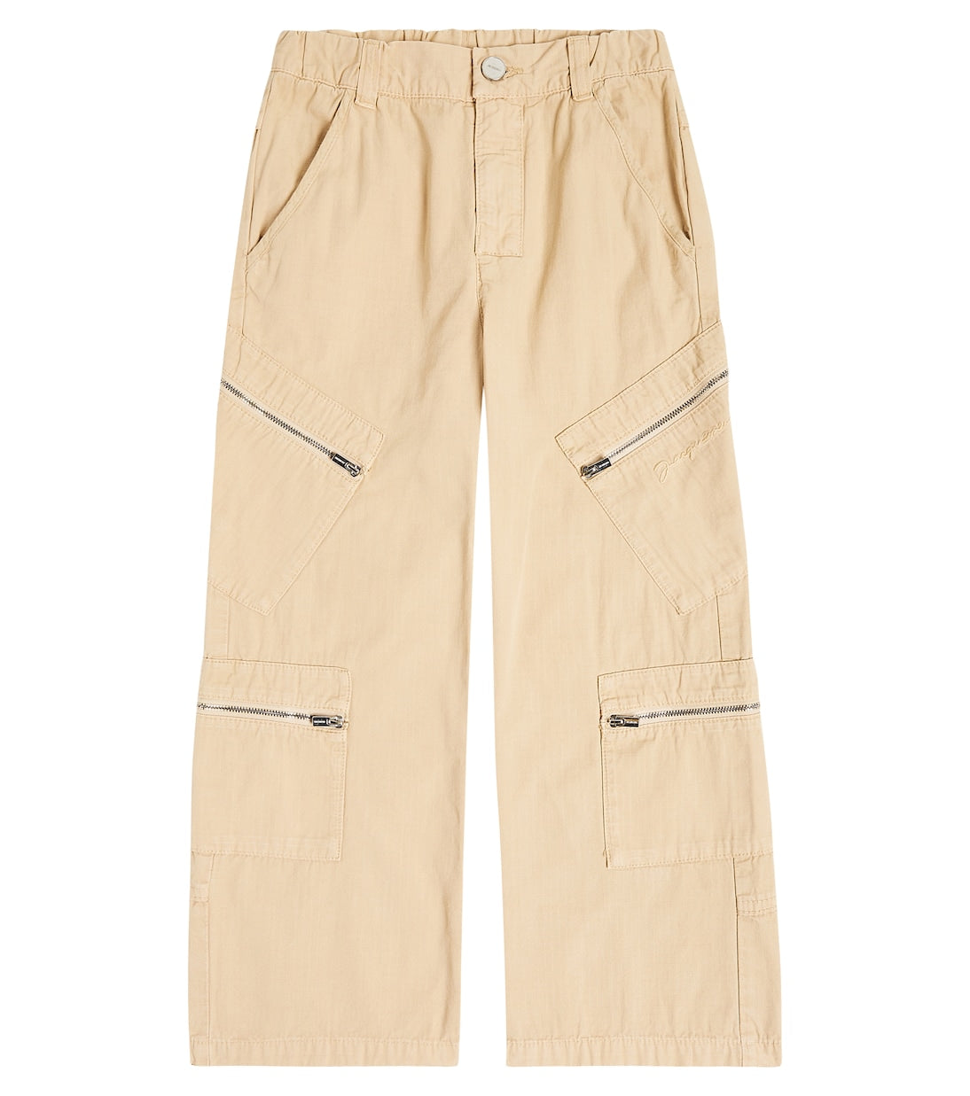 Le cargo marron cargo trousers in Jacquemus Enfant cotton, beige