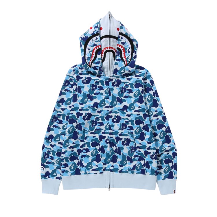 هودي BAPE ABC Camo Double Shark Full Zip 'Blue'، أزرق