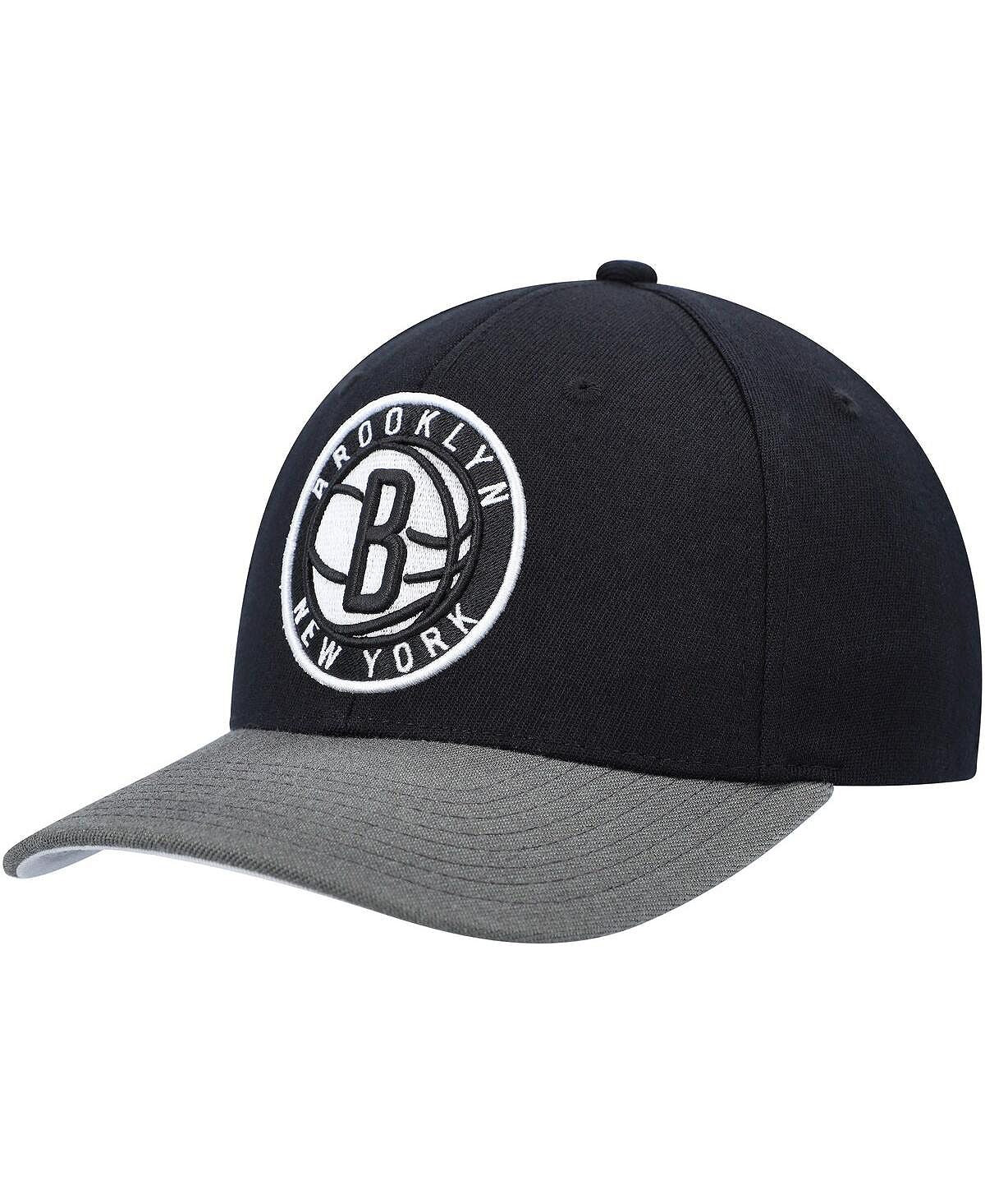 قبعة MVP Team 2.0 ذات الظهر المرن باللونين الأسود والرمادي من Mitchell &amp; Ness للرجال من Brooklyn Nets