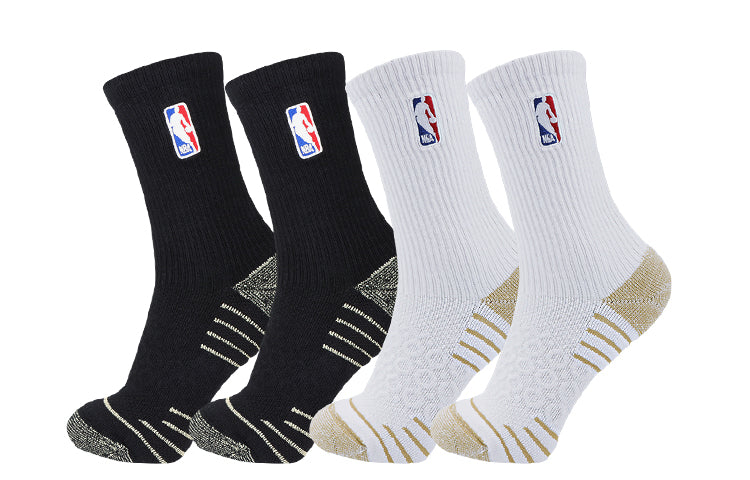 NBA Men's Basketball Socks NBA 2 Pairs (White + Black)