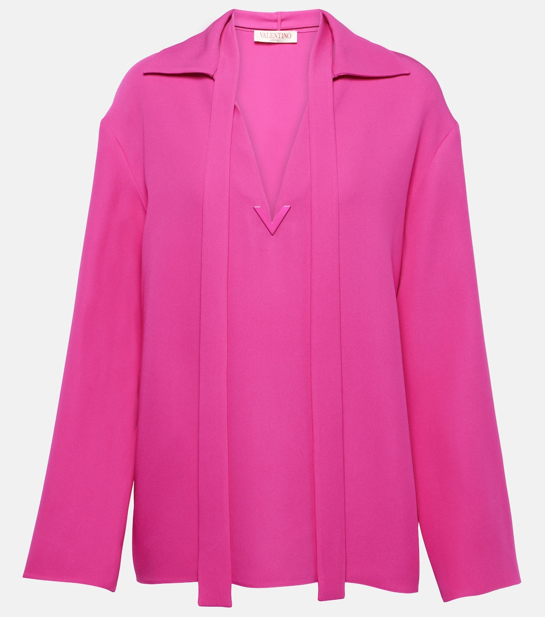 Vgold blouse with tie collar Valentino, pink