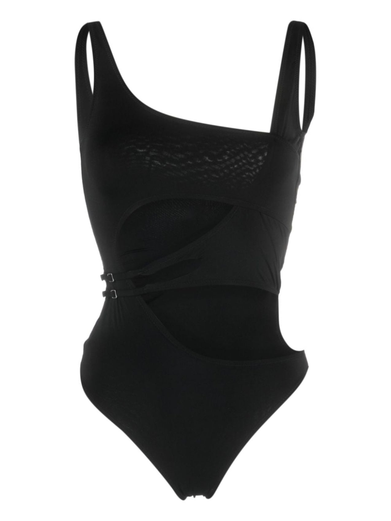 Off-White Cutout Swimsuit Black