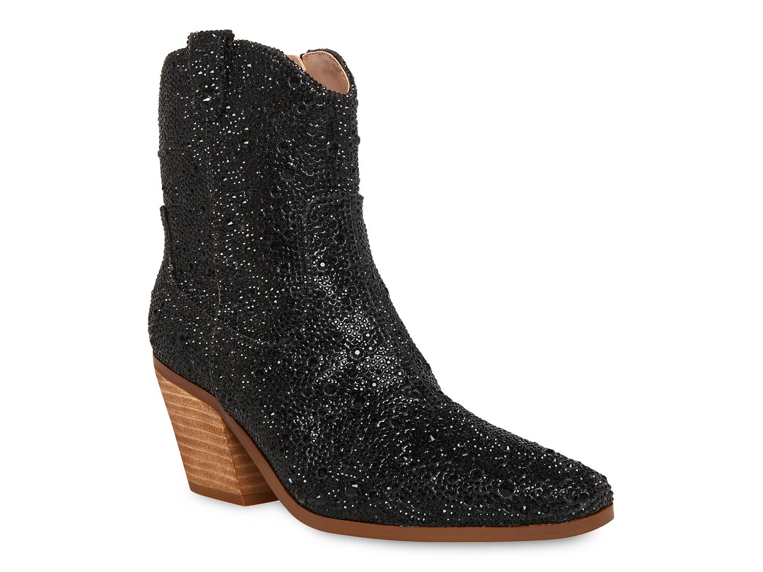 Betsey Johnson Emory Rhinestone Western Boots, Black