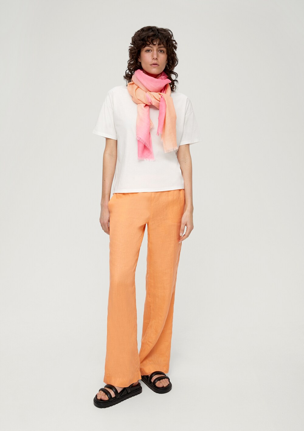 Sliver scarf, orange/pink