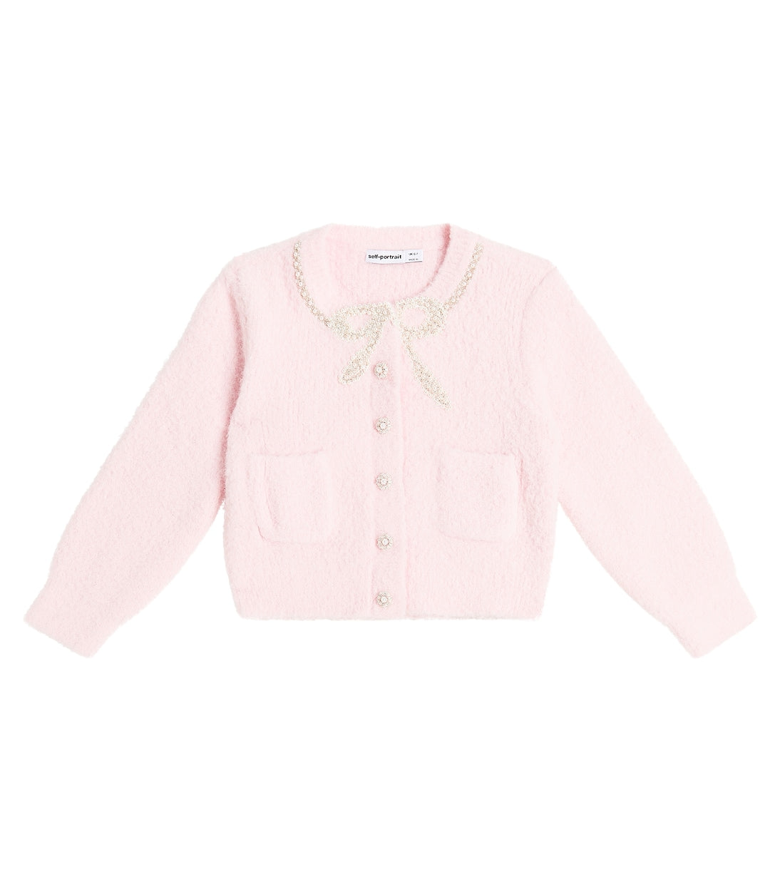 Cardigan with bow Self-Portrait, pink