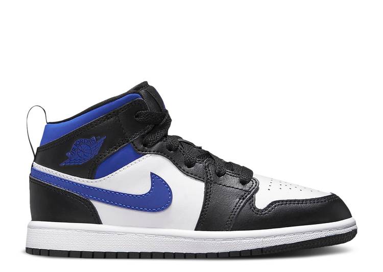 حذاء رياضي AIR JORDAN 1 MID PS 'RACER BLUE'، أبيض