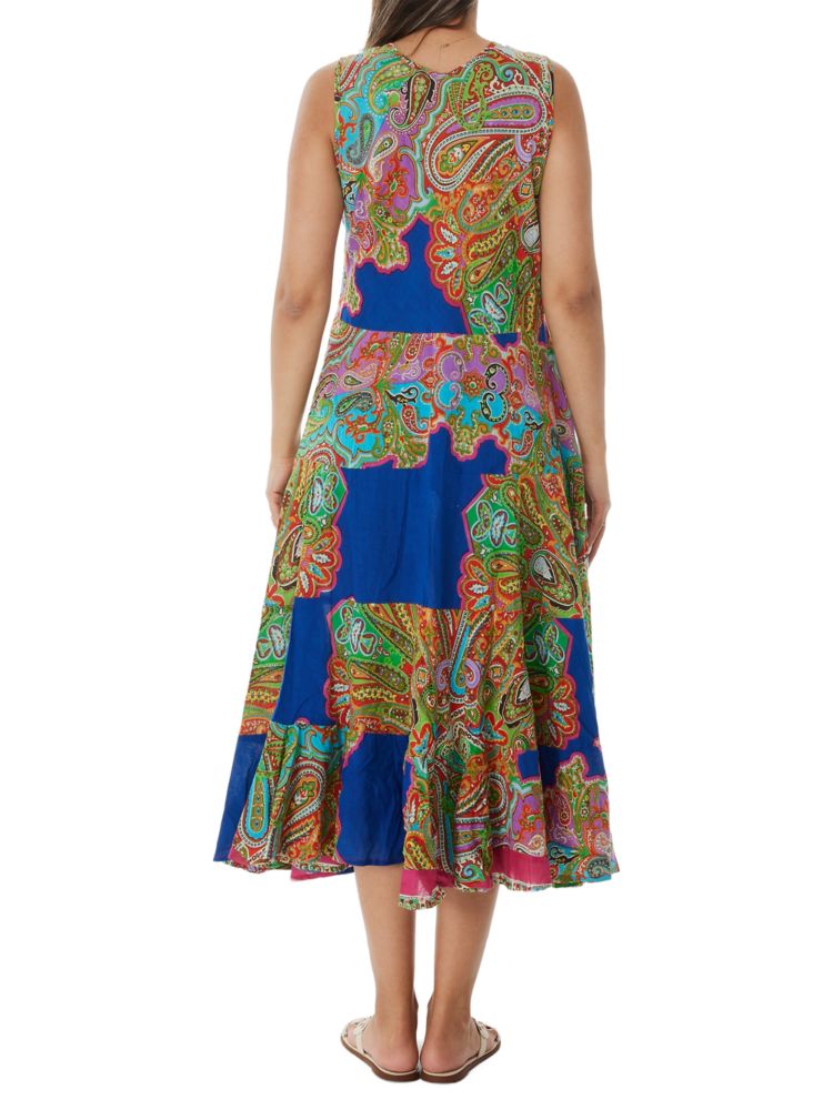 Ranee'S Floral Paisley Beach Maxi Dress in Blue Multi