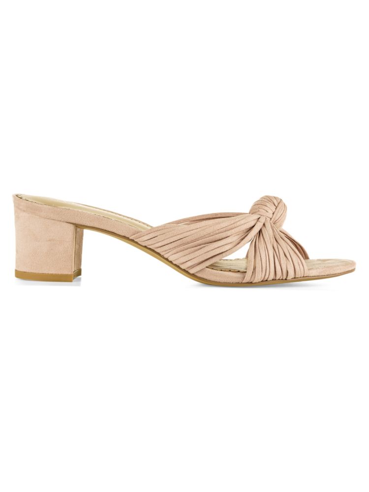 Sophie Block Heel Allegra James Knot Mules, Beige