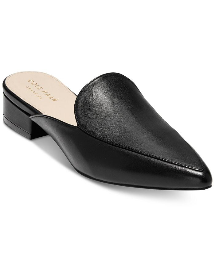 Women's Piper Cole Haan Mules, Black Leather