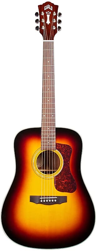 Guild D-140 Antique Burst Dreadnought Acoustic Guitar - All Solid Wood with Guild Premium Gig Bag