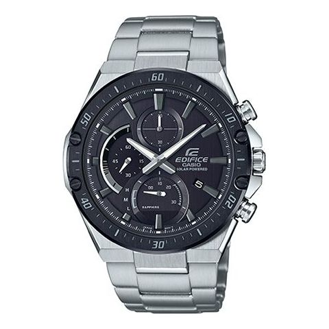 CASIO Watch Waterproof EDIFICE Sapphire Crystal Solar Powered Mens Silver Analog, silver