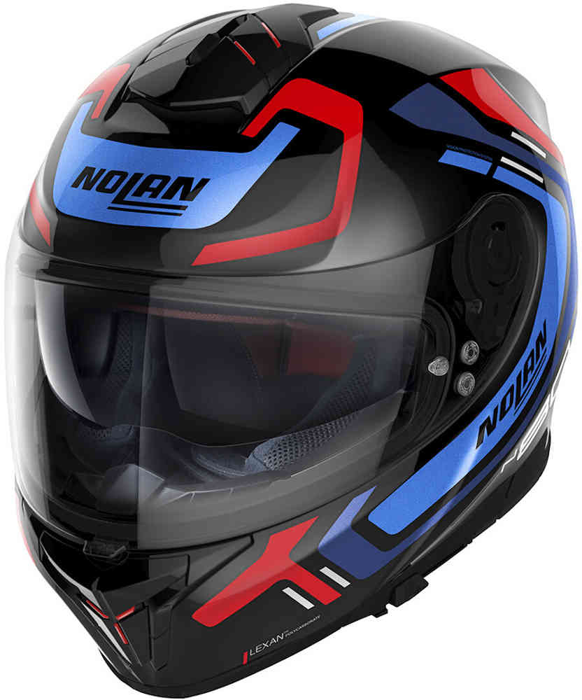 N80-8 Ally N-Com Nolan Helmet, Black/Red/Blue