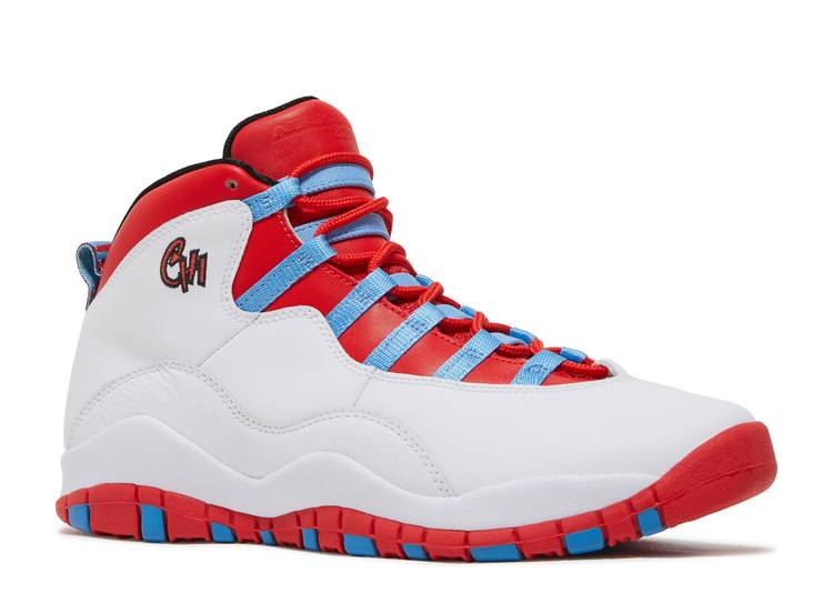 حذاء رياضي AIR JORDAN 10 RETRO BG 'CITY PACK - CHICAGO'، باللون الأبيض